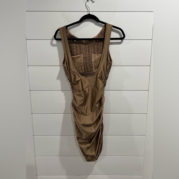Vintage La Perla brown macrame ruched dress - Picture 3 of 10